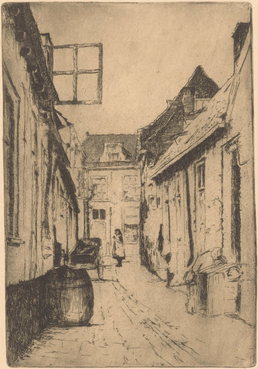 Street i Voorburg (original titel på objekt) av Willem Adrianus Grondhout (signed by artist)
