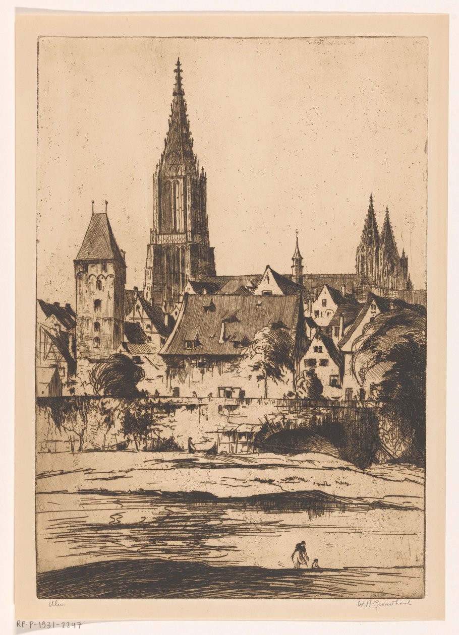 Ulm (originaltitel på objekt) av Willem Adrianus Grondhout (signed by artist)