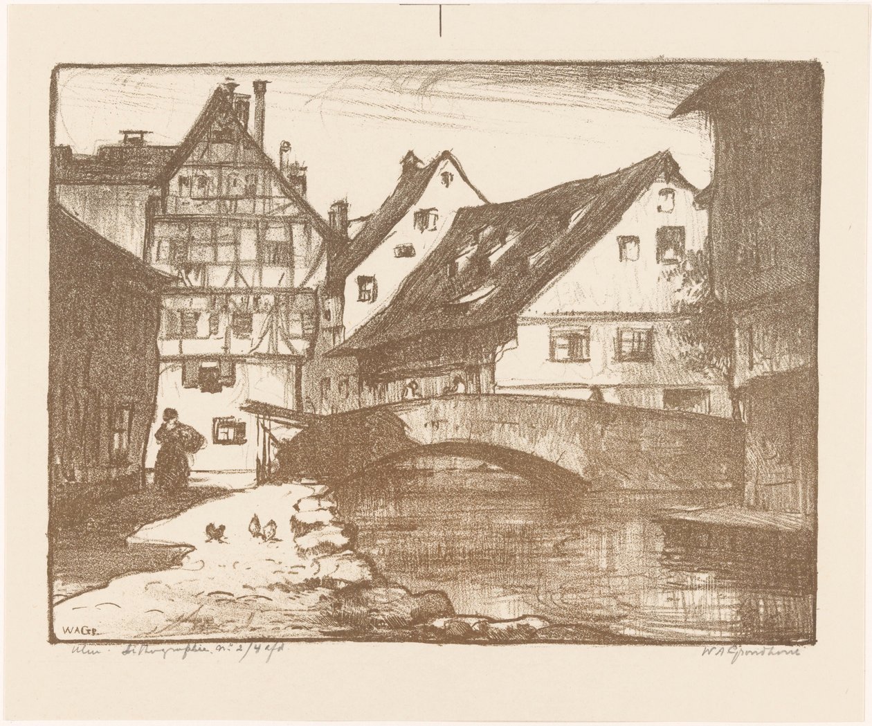 Ulm (originaltitel på objekt) av Willem Adrianus Grondhout (signed by artist)