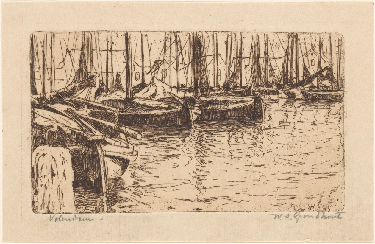Volendam (originaltitel på objekt) av Willem Adrianus Grondhout (signed by artist)