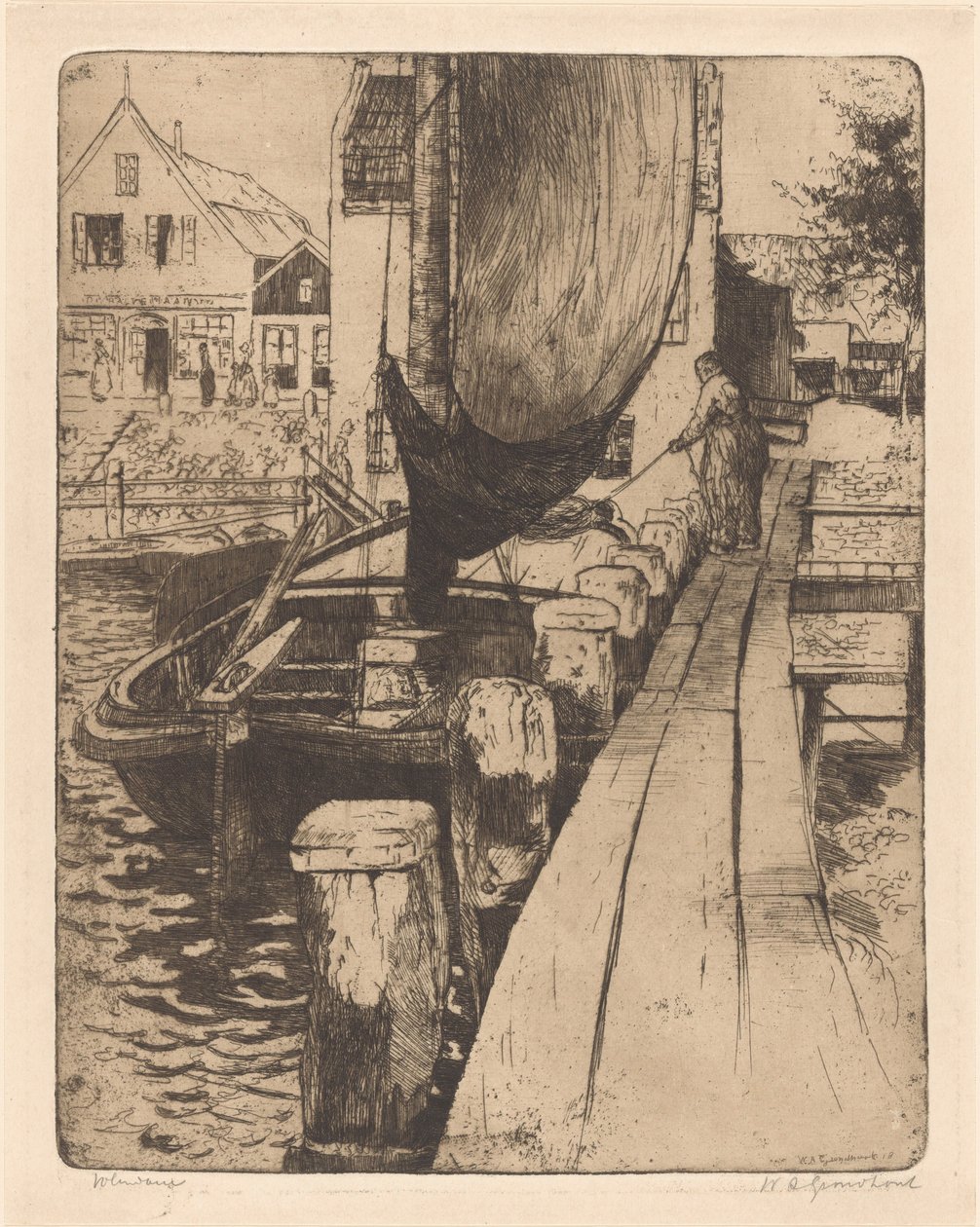 Volendam (originaltitel på objekt) av Willem Adrianus Grondhout (signed by artist)