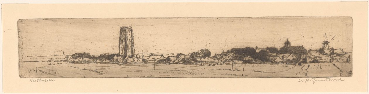 Westkapelle (originaltitel på objekt) av Willem Adrianus Grondhout (signed by artist)