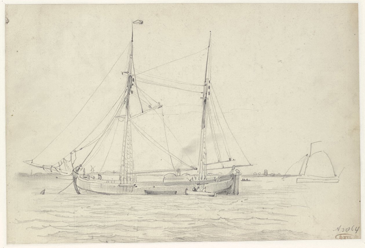 Fartyg på vattnet av Willem Anthonie van Deventer