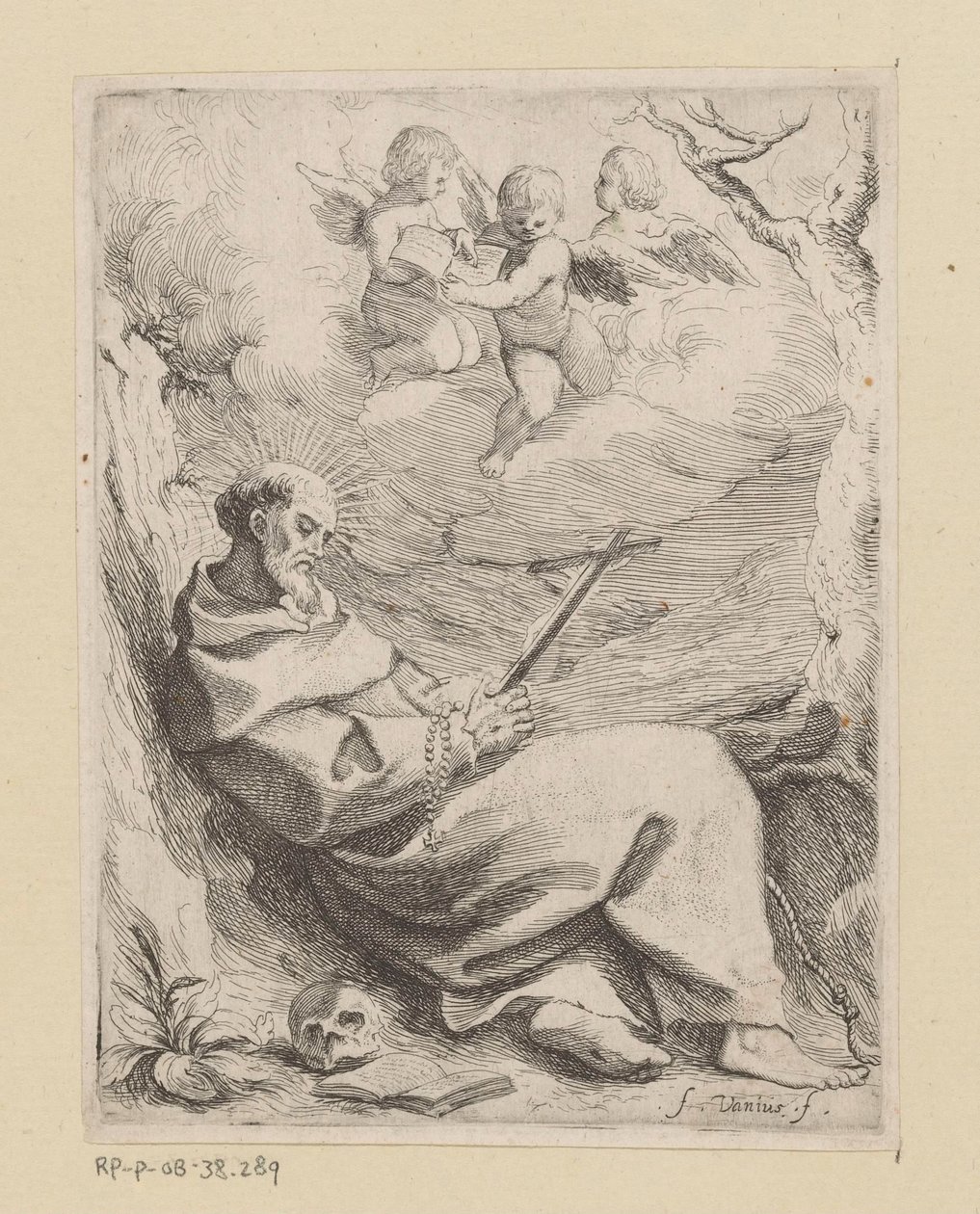 Sankt Franciskus av Assisi med krucifix av Willem Basse (attributed to)