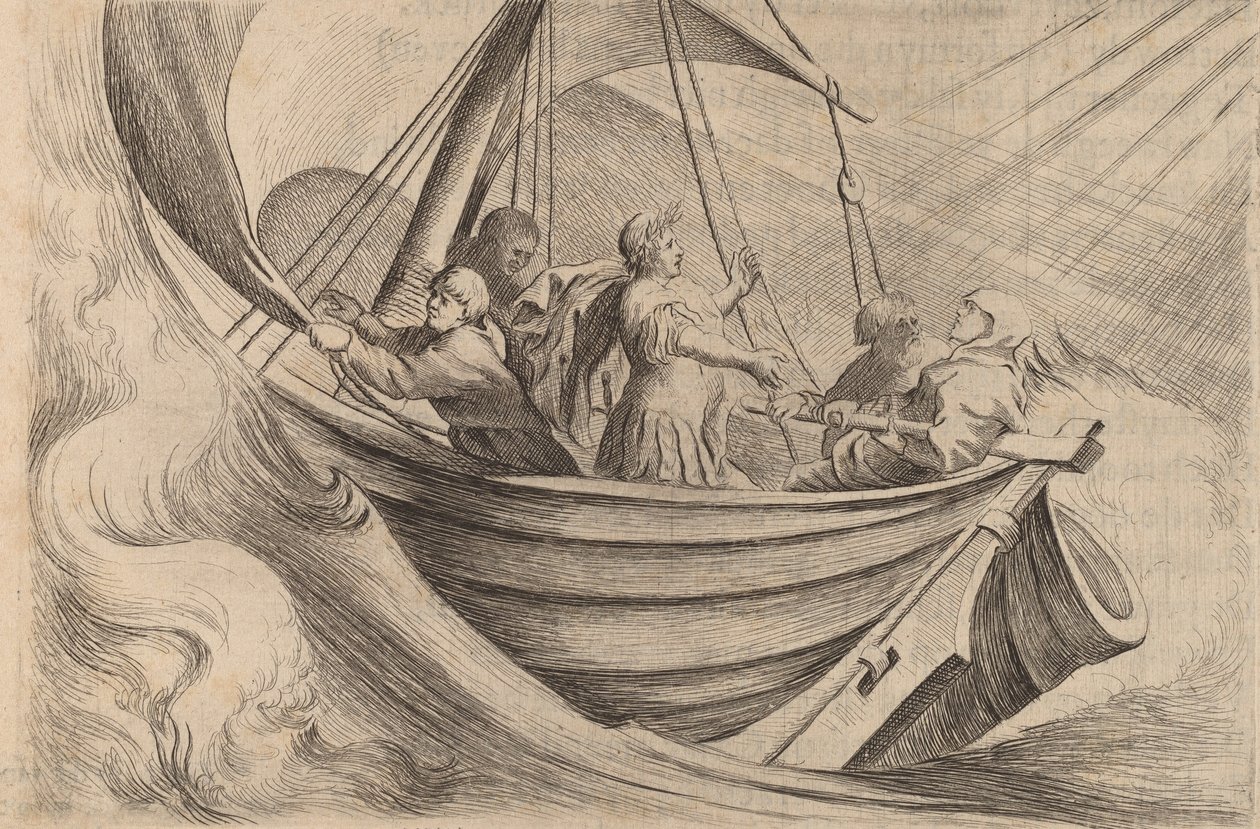 Caesar korsar stormiga hav, 1634. av Willem Basse