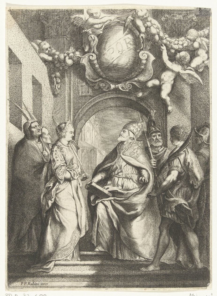 Sankt Gregorius den store med fyra andra helgon av Willem Basse