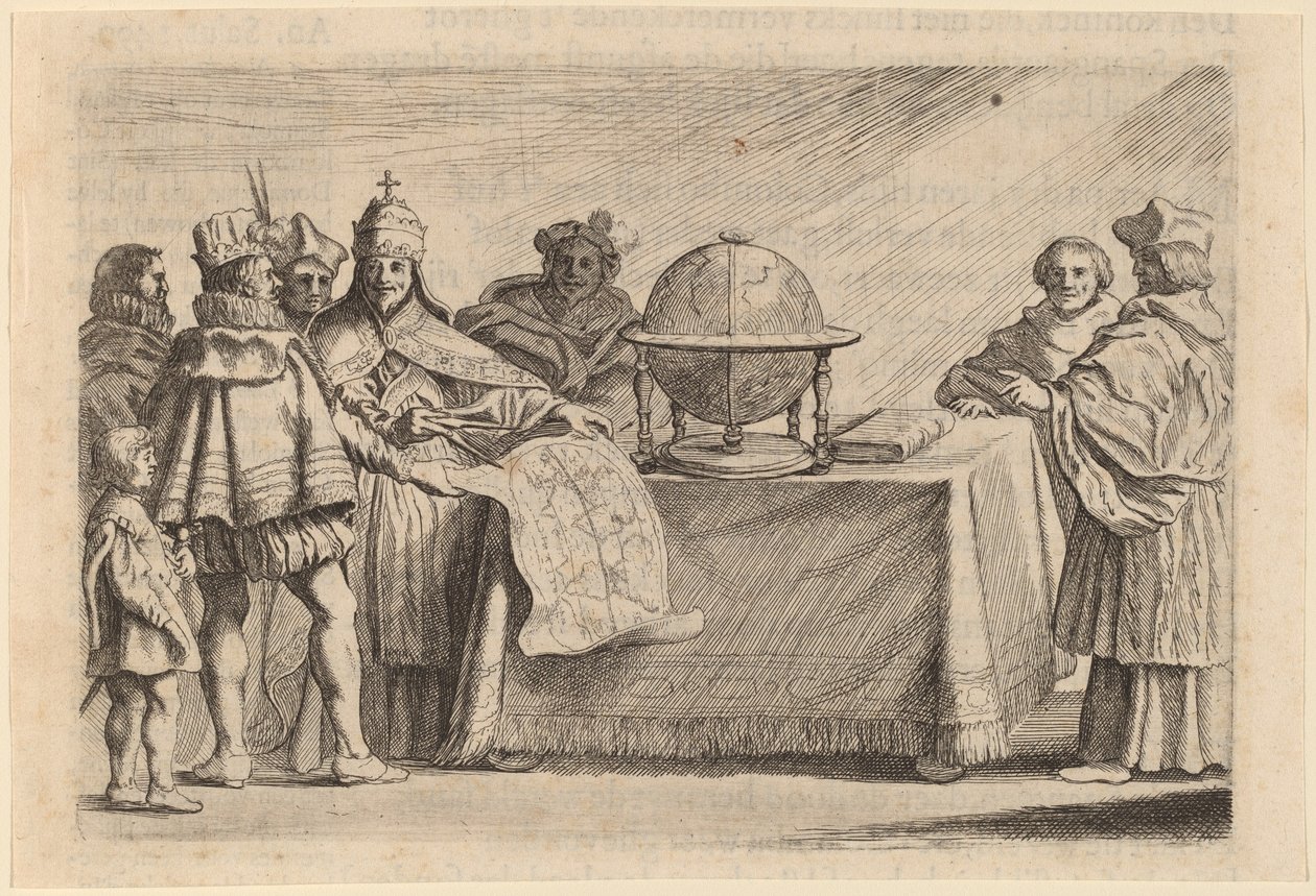 Uppdelningen av jordklotet mellan Spanien och Portugal, 1634. av Willem Basse