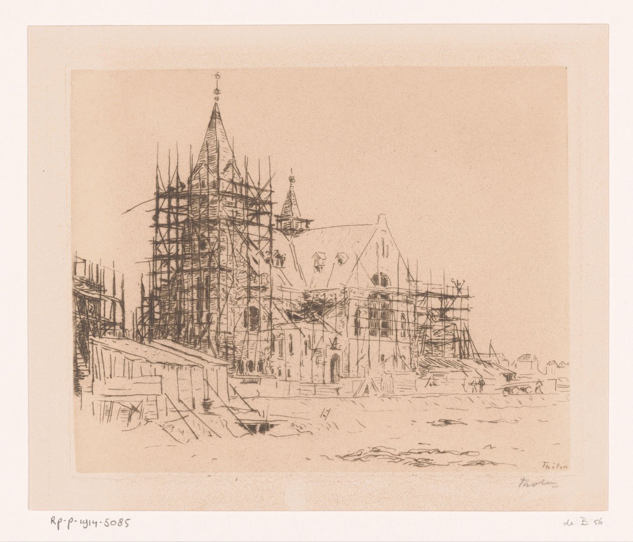Kyrka under uppbyggnad (originaltitel) av Willem Bastiaan Tholen (signed by artist)