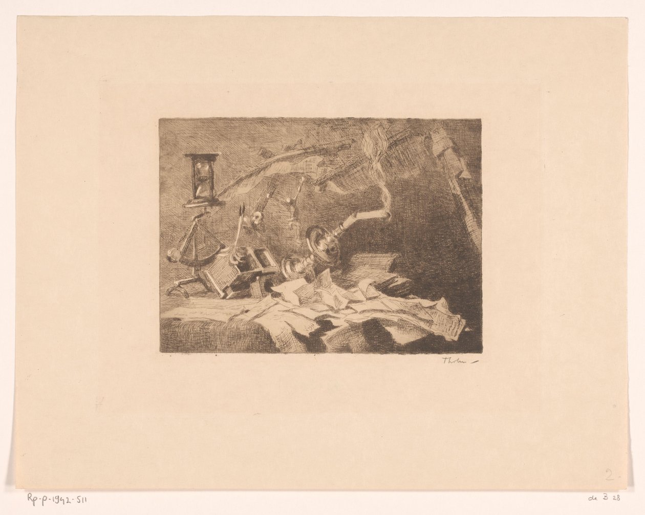 Stilleben med fallande och trasiga föremål Slut (originaltitel) av Willem Bastiaan Tholen (signed by artist)