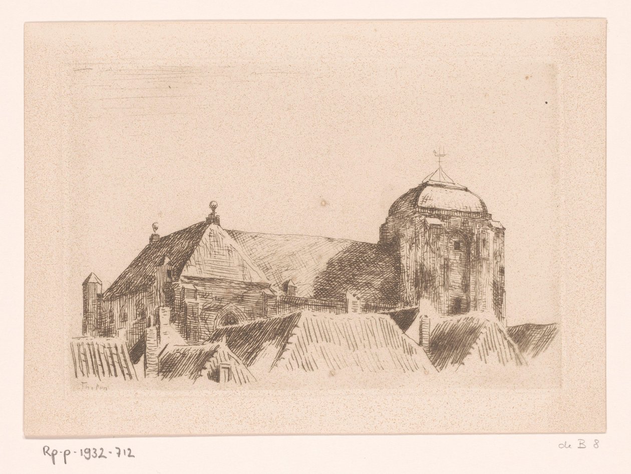 Utsikt över Grote Kerk i Veere Skepp på tornet, Veere (originaltitel) av Willem Bastiaan Tholen