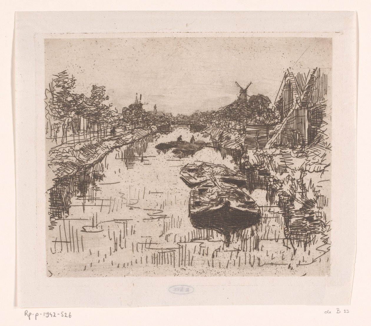 Kanal med pråmar Kanal (originaltitel) av Willem Bastiaan Tholen