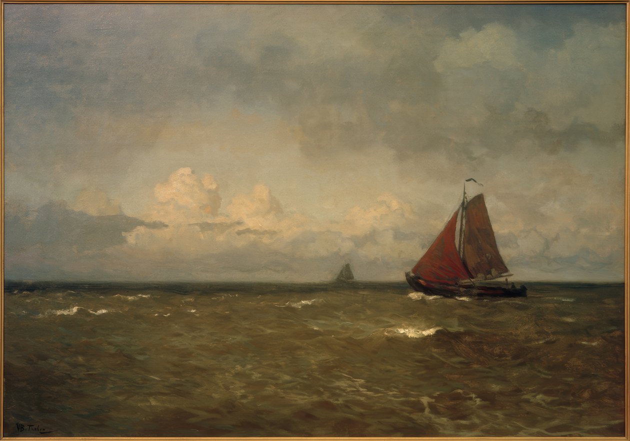 Plattbottenbåt på Zuiderzee av Willem Bastiaan Tholen
