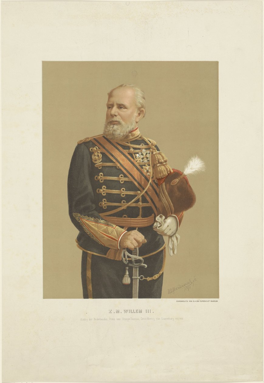 Porträtt av Vilhelm III, kung av Nederländerna av Willem Bernardus IJzerdraat