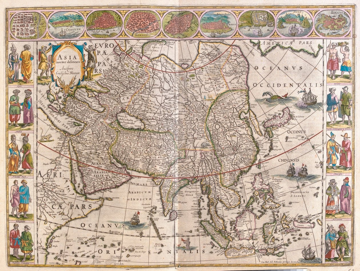 Asien, i "Theatrum Orbis Terrarum, sive Atlas Novus" av Willem Blaeu, Amsterdam av Willem Blaeu