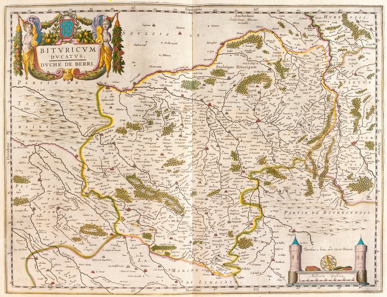 Beauvais, bergues, i "Theatrum Orbis Terrarum, sive Atlas Novus" av Willem Blaeu, Amsterdam av Willem Blaeu