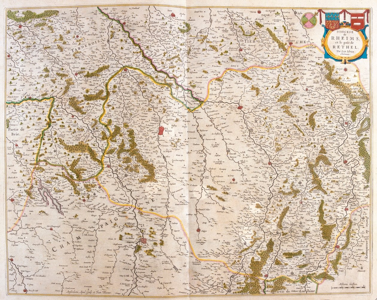 Champagne - Cambresis - Picardie- Normandie och Bretagne, i "Theatrum Orbis Terrarum, sive Atlas Novus" av Willem Blaeu, Amsterdam av Willem Blaeu