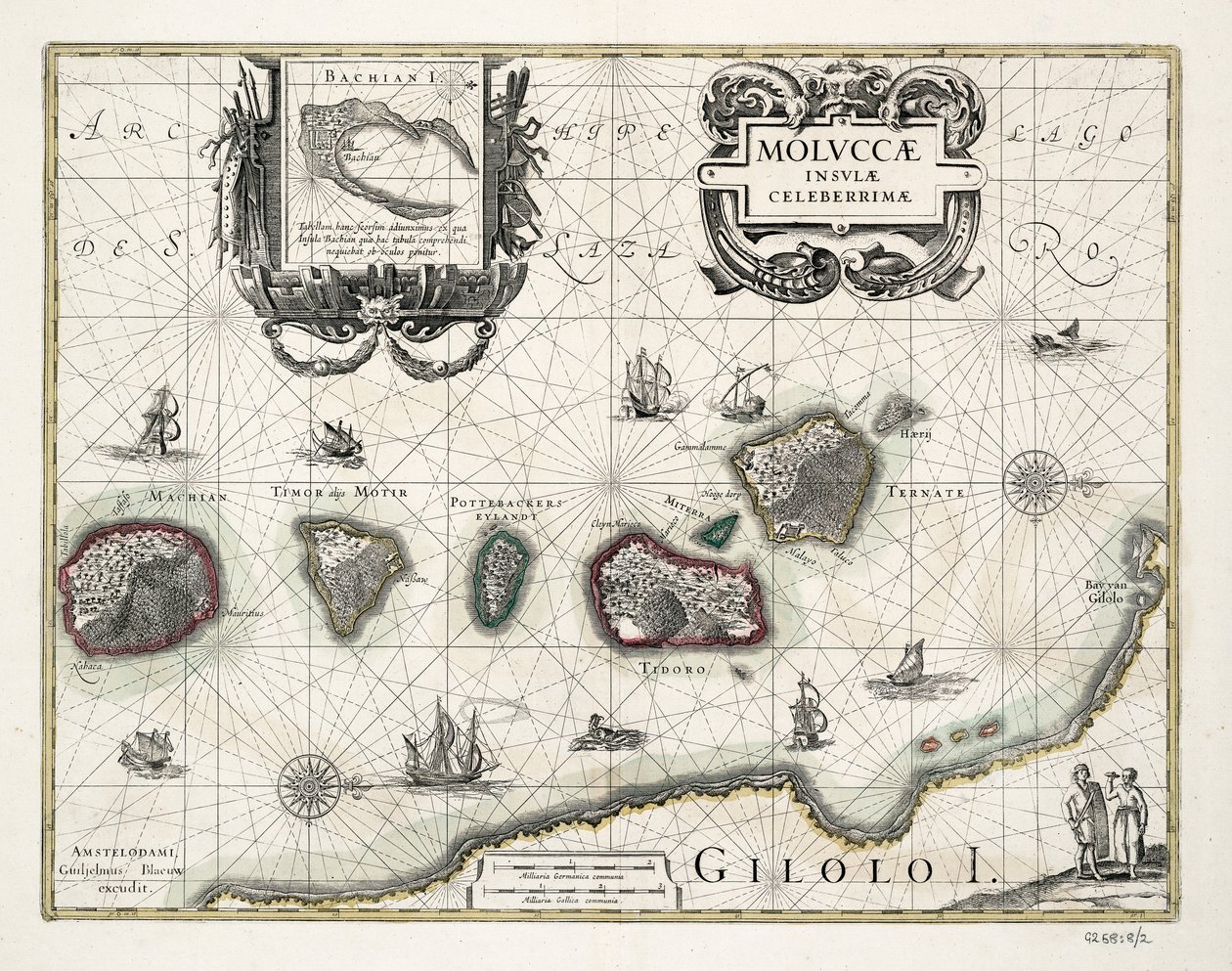 Karta över Moluckerna, Indonesien av Willem Blaeu
