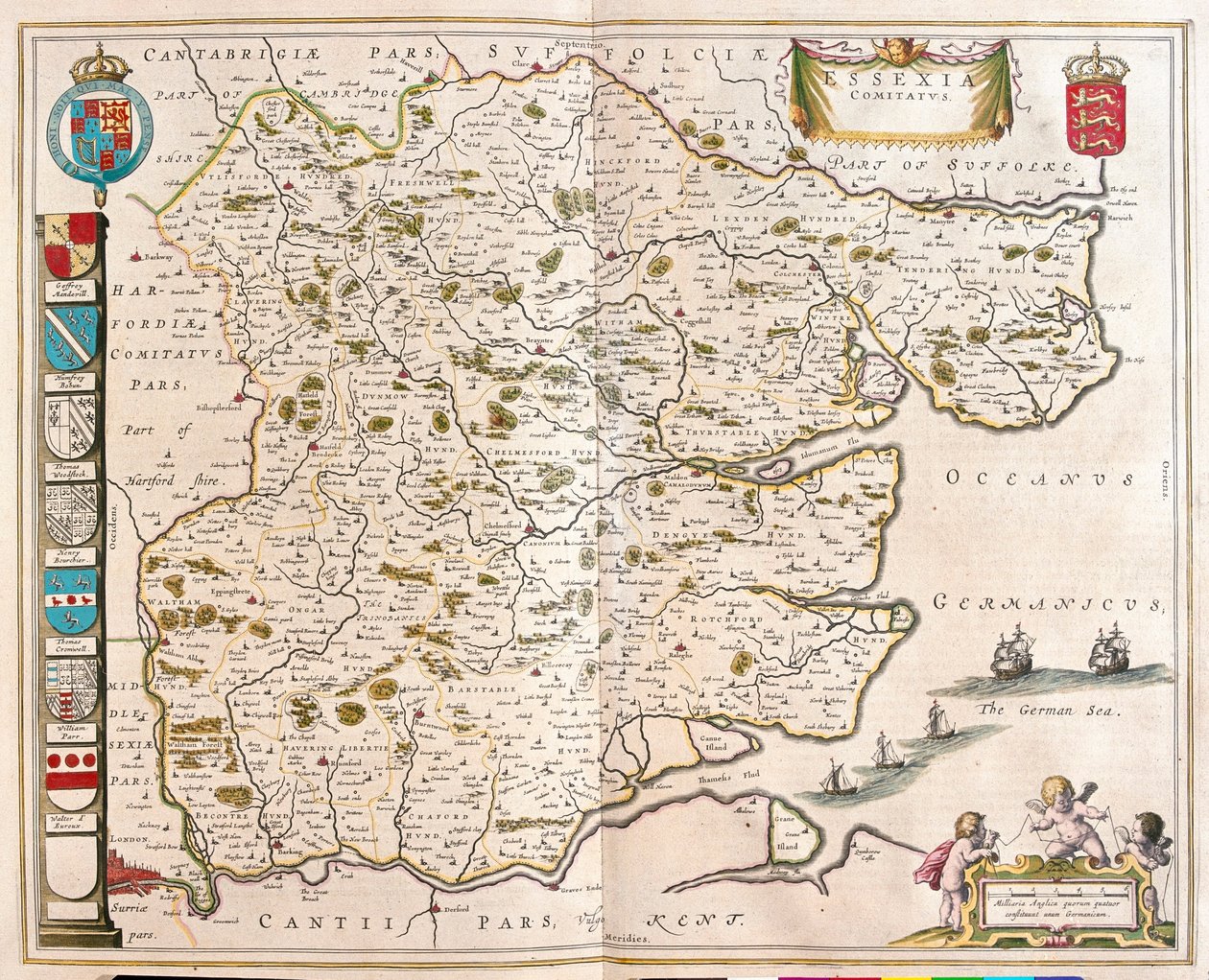 Essex, i "Theatrum Orbis Terrarum, sive Atlas Novus" av Willem Blaeu, Amsterdam av Willem Blaeu