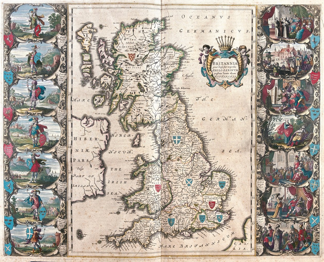 Storbritannien, i "Theatrum Orbis Terrarum, sive Atlas Novus" av Willem Blaeu, Amsterdam av Willem Blaeu