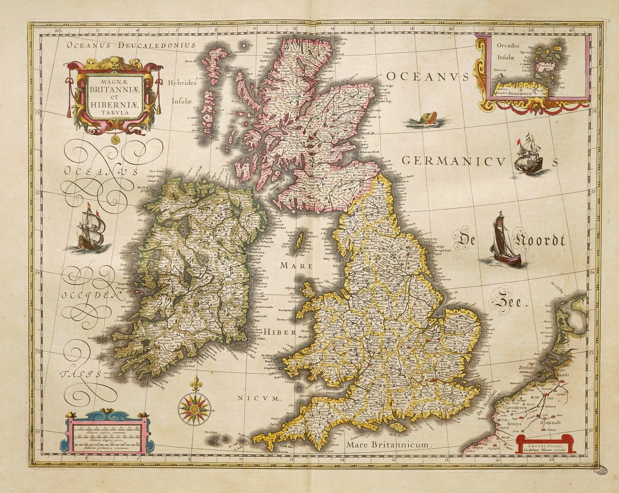 Storbritannien och Irland från Theatrum Orbis Terrarum av Willem Bleau, Amsterdam av Willem Blaeu
