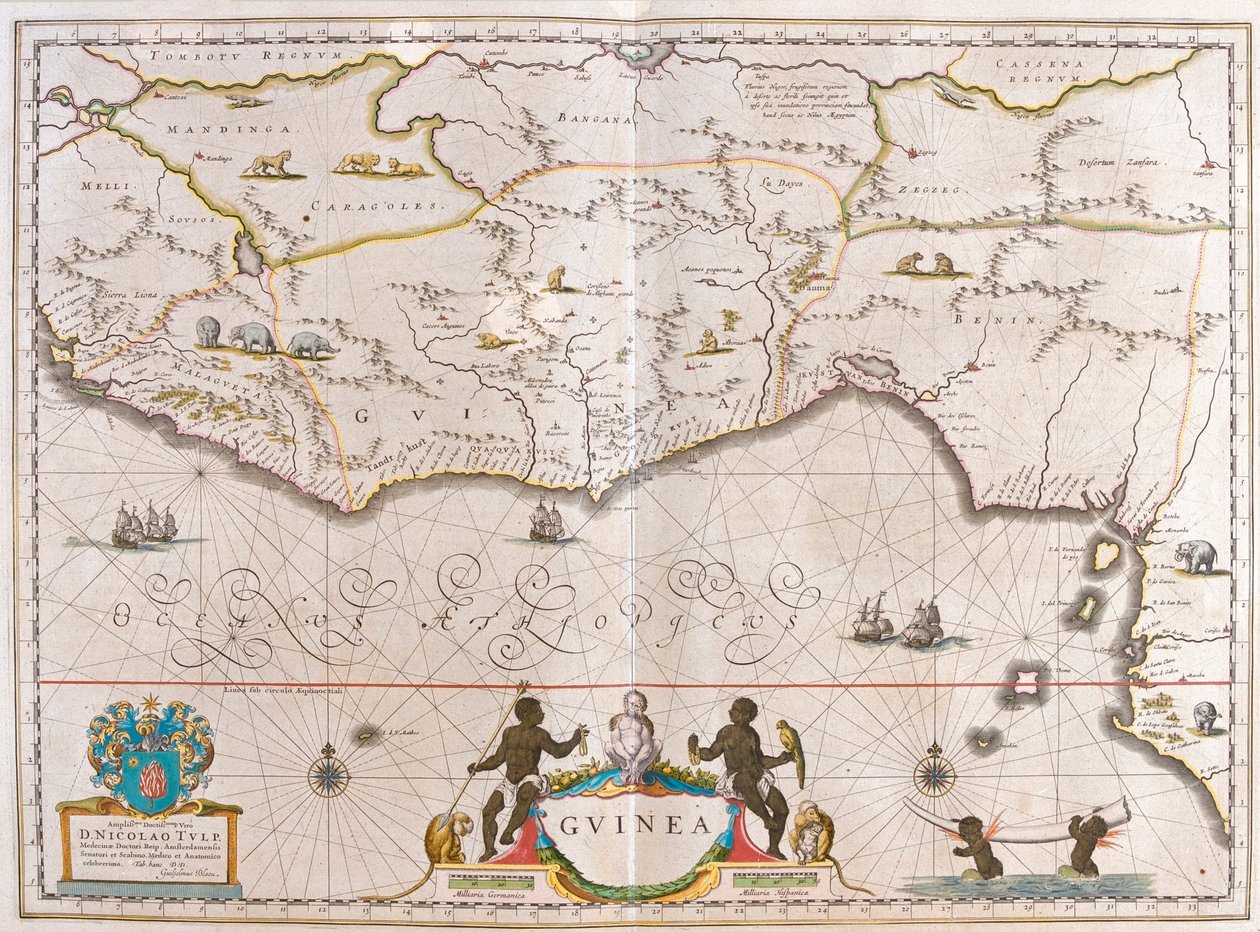 Guinea, i "Theatrum Orbis Terrarum, sive Atlas Novus" av Willem Blaeu, Amsterdam av Willem Blaeu