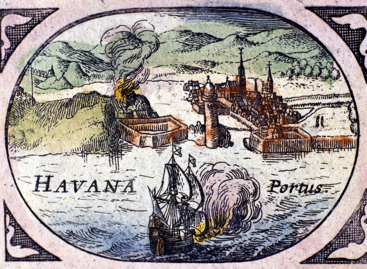 Havanna, baserad på William Blaeus Atlas av Willem Blaeu