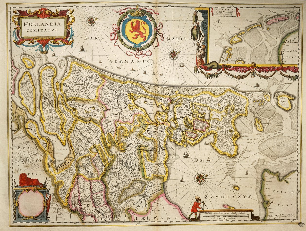 Holland från Theatrum Orbis Terrarum av Willem Bleau, Amsterdam av Willem Blaeu
