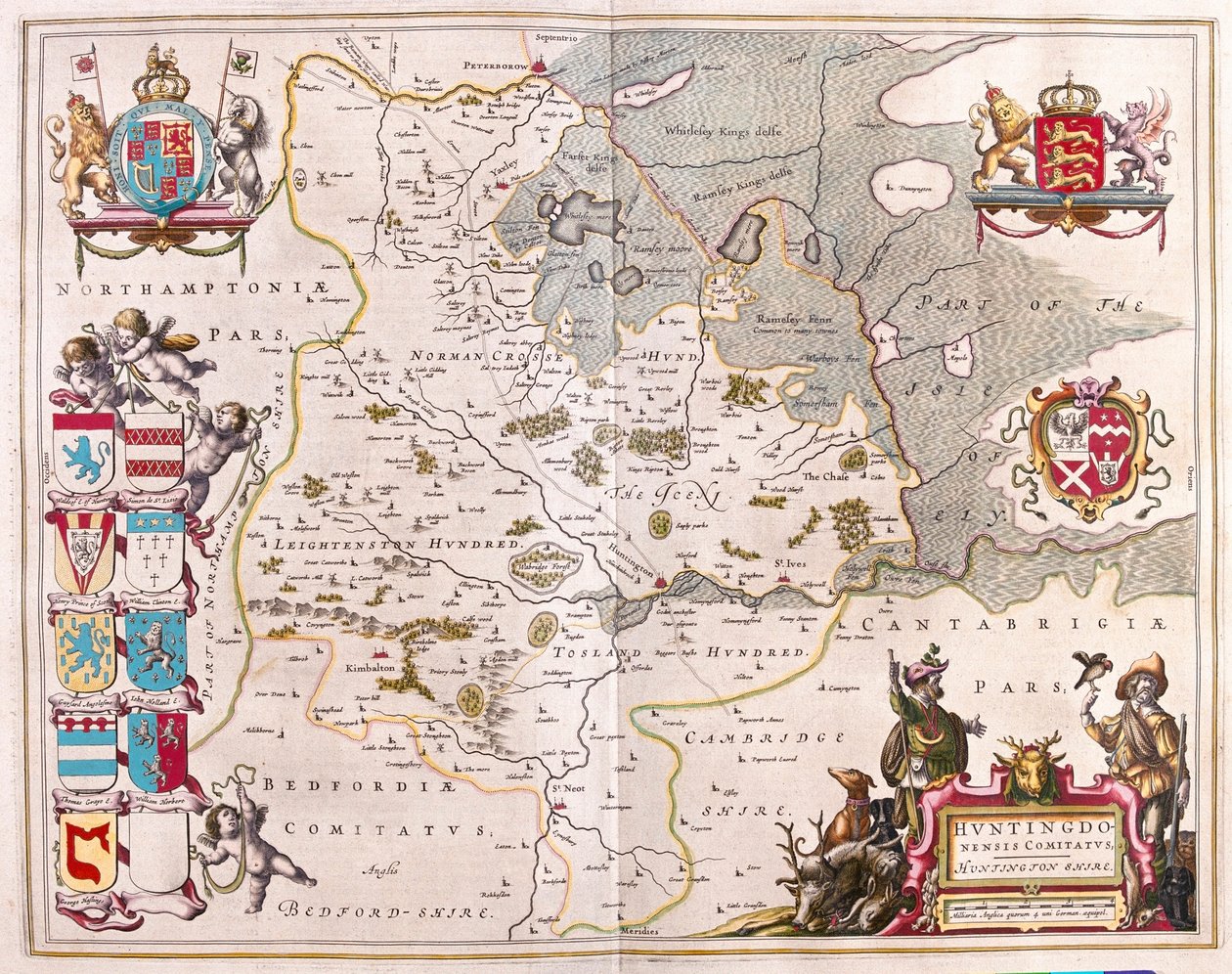 Huntington shire, i "Theatrum Orbis Terrarum, sive Atlas Novus" av Willem Blaeu, Amsterdam av Willem Blaeu