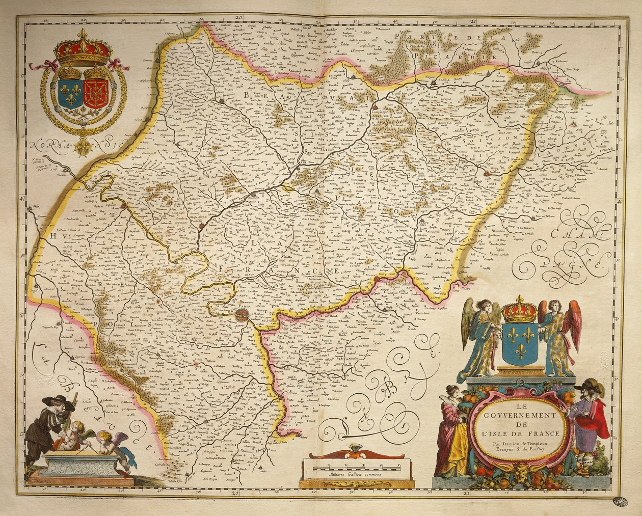 Ile-de-France, Isle of France från The Theatre of the World av Willem Bleau, Amsterdam av Willem Blaeu