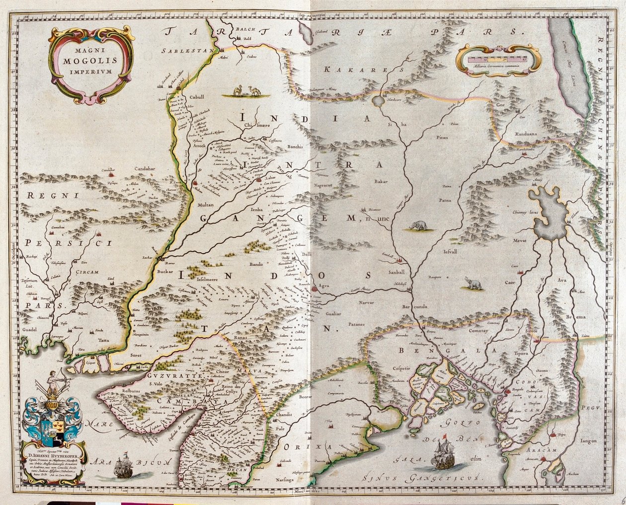 Iran genom Tibet och norra Indien till Burma, i "Theatrum Orbis Terrarum, sive Atlas Novus" av Willem Blaeu, Amsterdam av Willem Blaeu