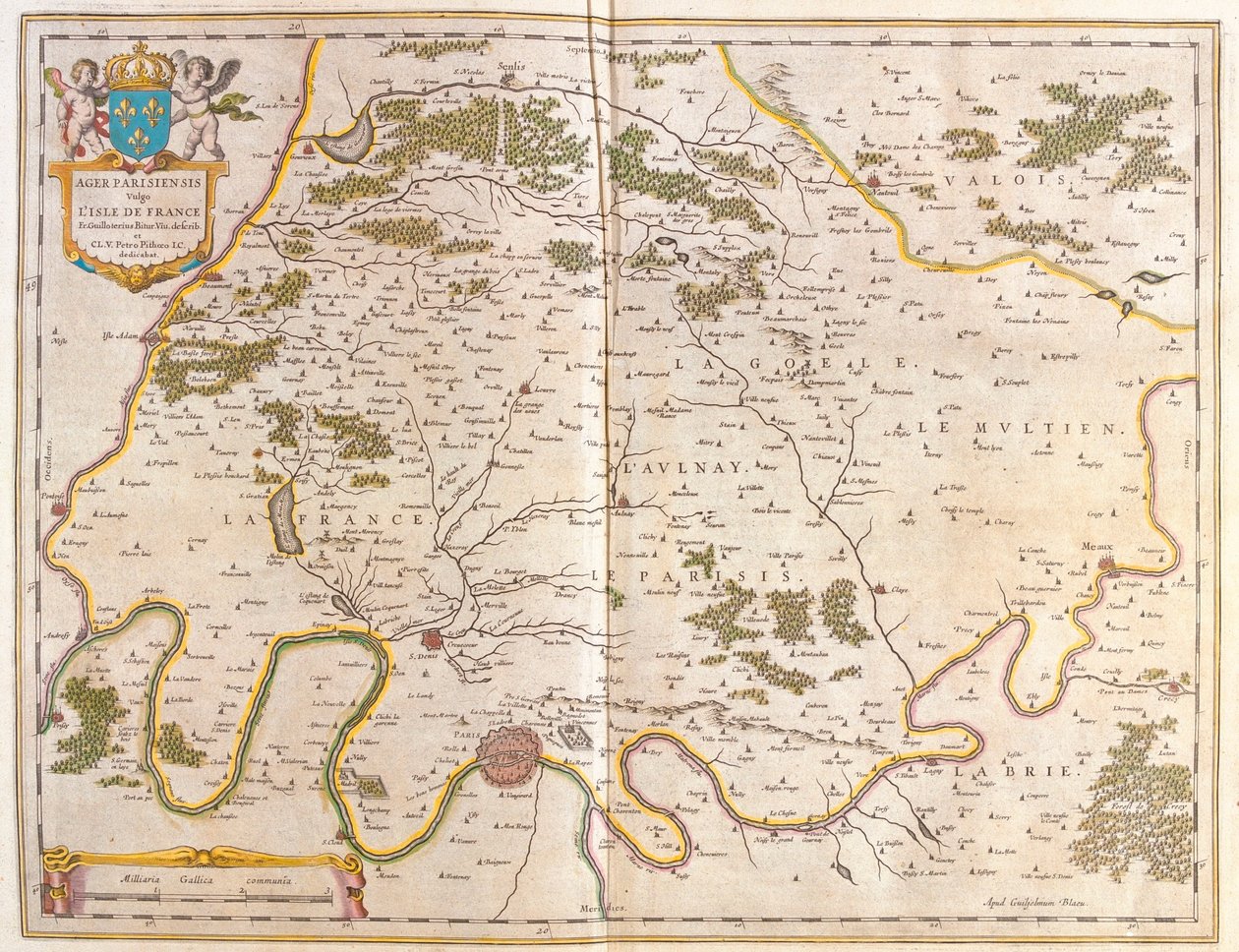 Isle de France, i "Theatrum Orbis Terrarum, sive Atlas Novus" av Willem Blaeu, Amsterdam av Willem Blaeu