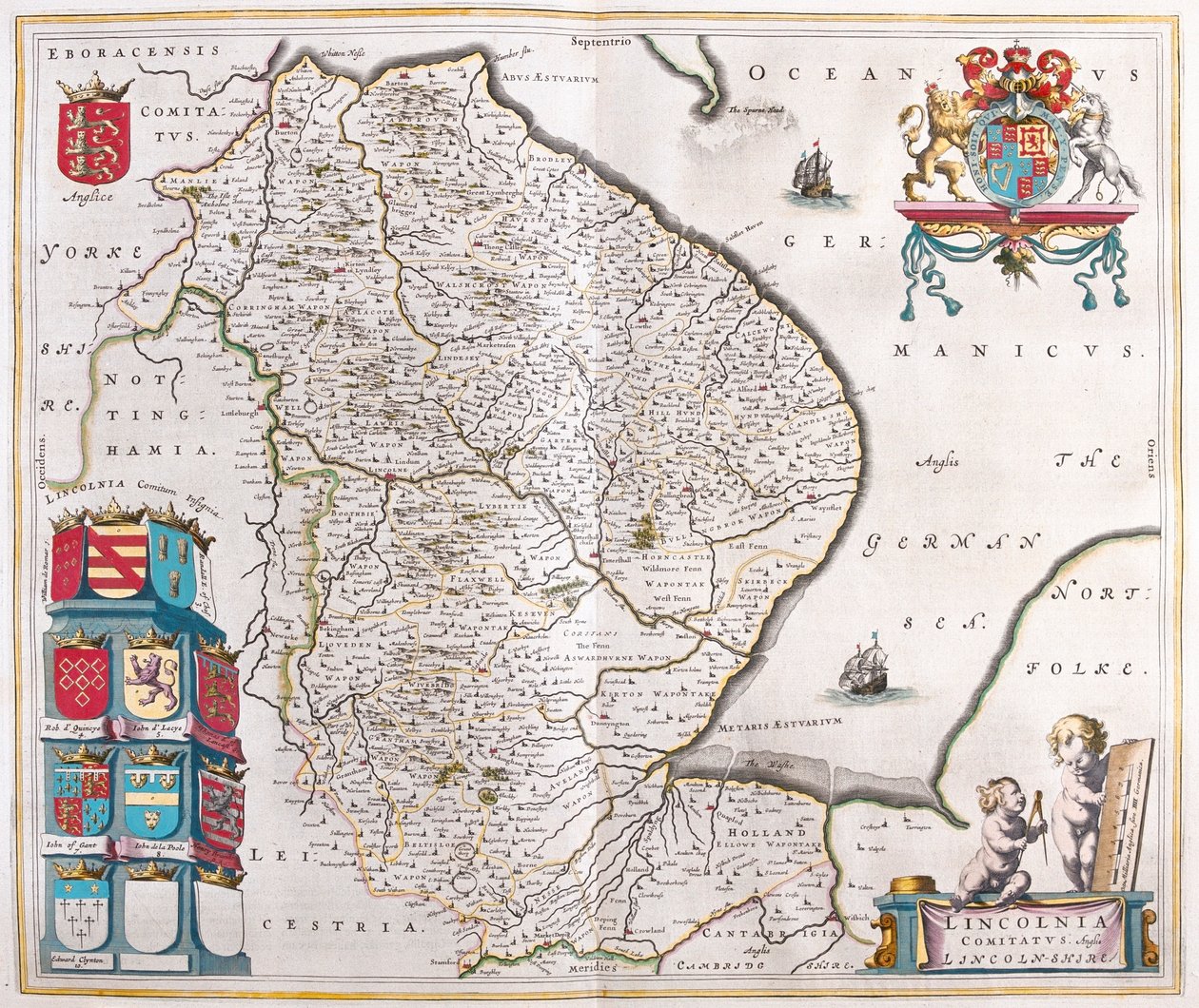 Lincoln shire, i "Theatrum Orbis Terrarum, sive Atlas Novus" av Willem Blaeu, Amsterdam av Willem Blaeu