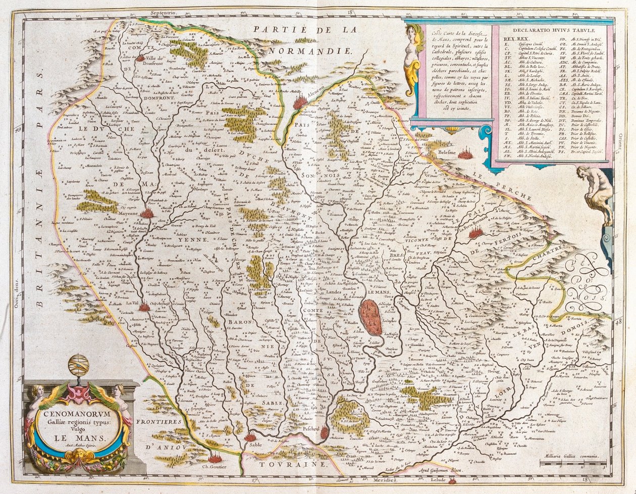 Maine, i "Theatrum Orbis Terrarum, sive Atlas Novus" av Willem Blaeu, Amsterdam av Willem Blaeu