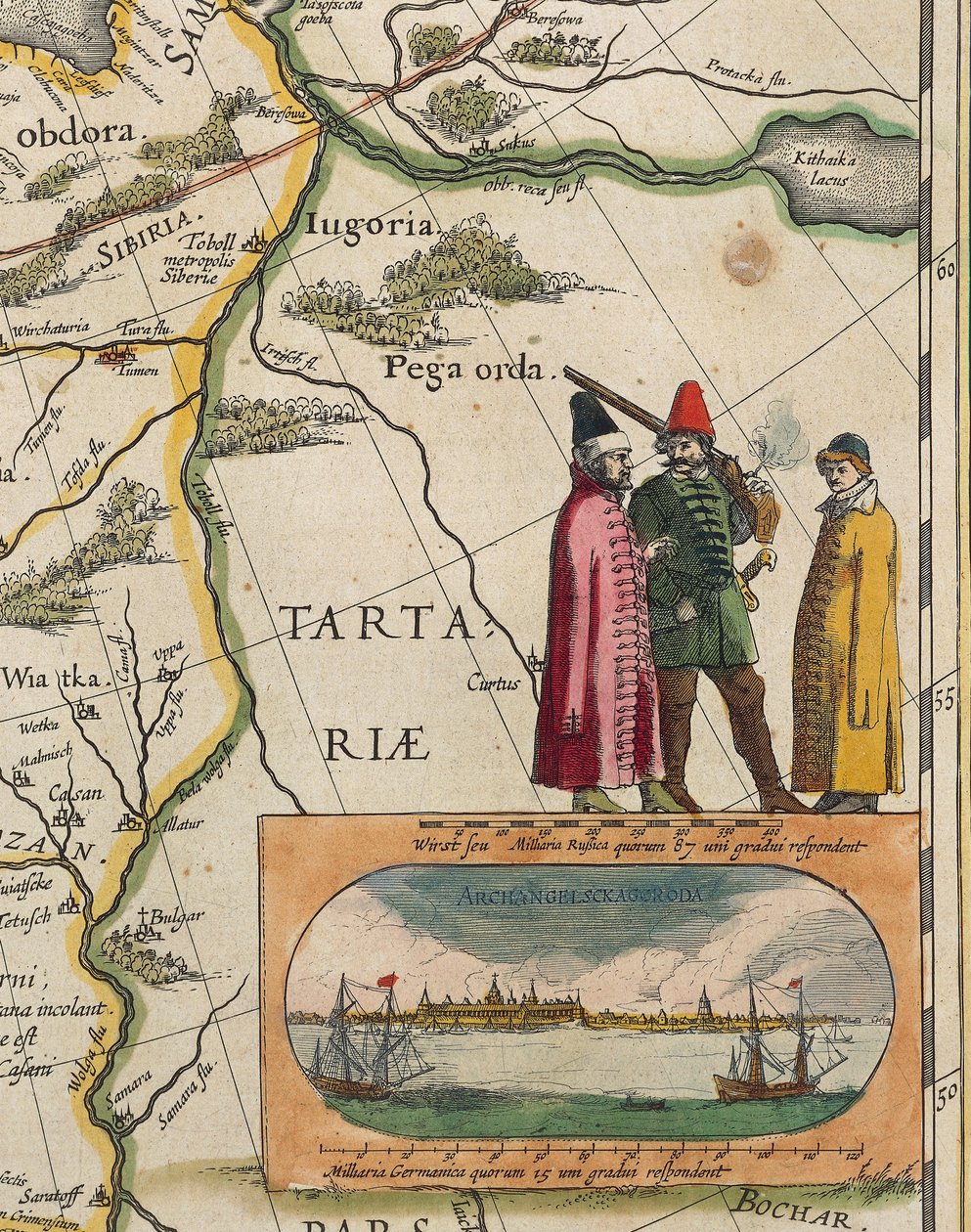 Karta över Tartary, av Willem Janszoon Blaeu, från Atlas Maior eller Novus Detail av Willem Blaeu