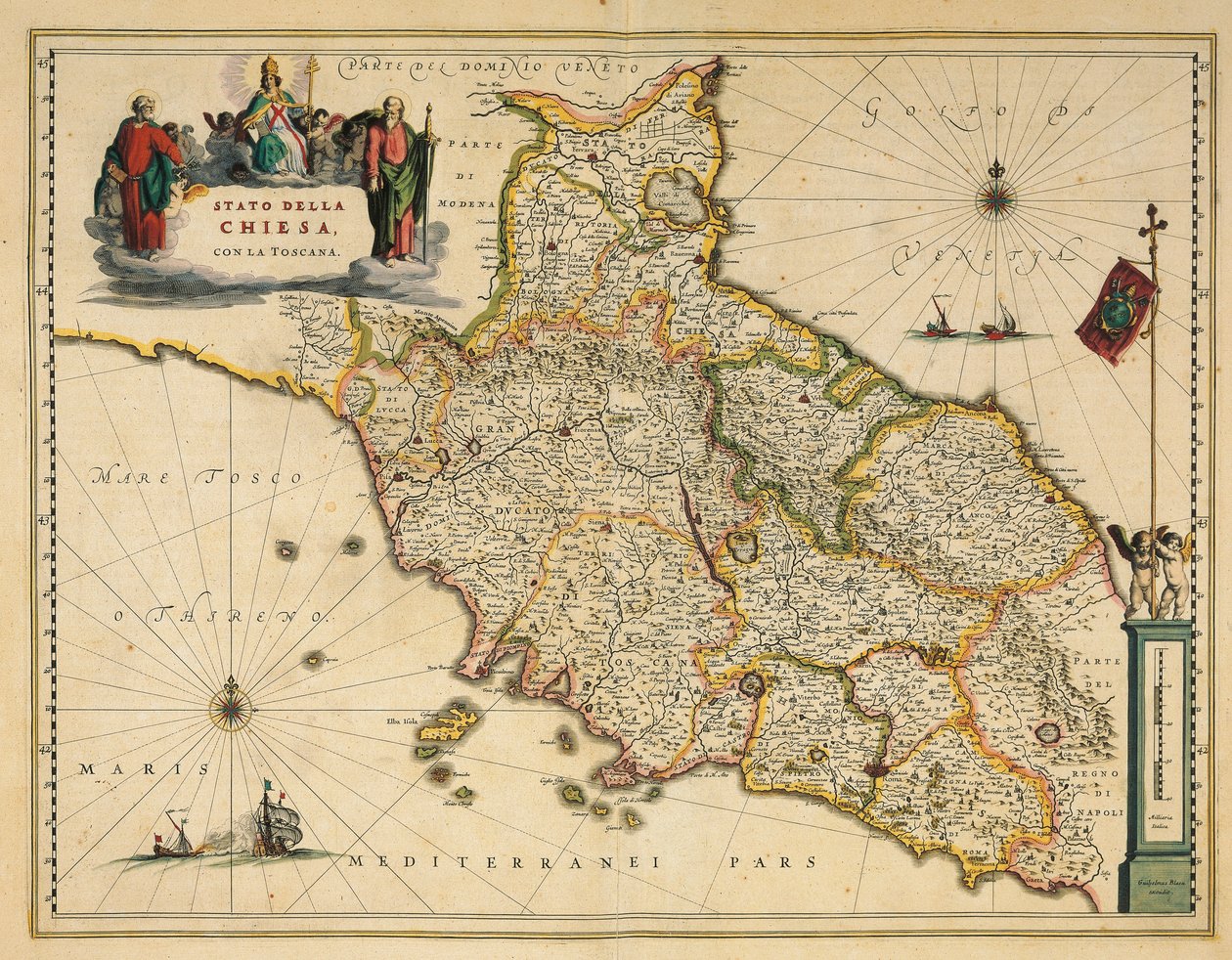 Karta över Toscana-regionen, från Atlas av Willem Janszoon Blaeu av Willem Blaeu