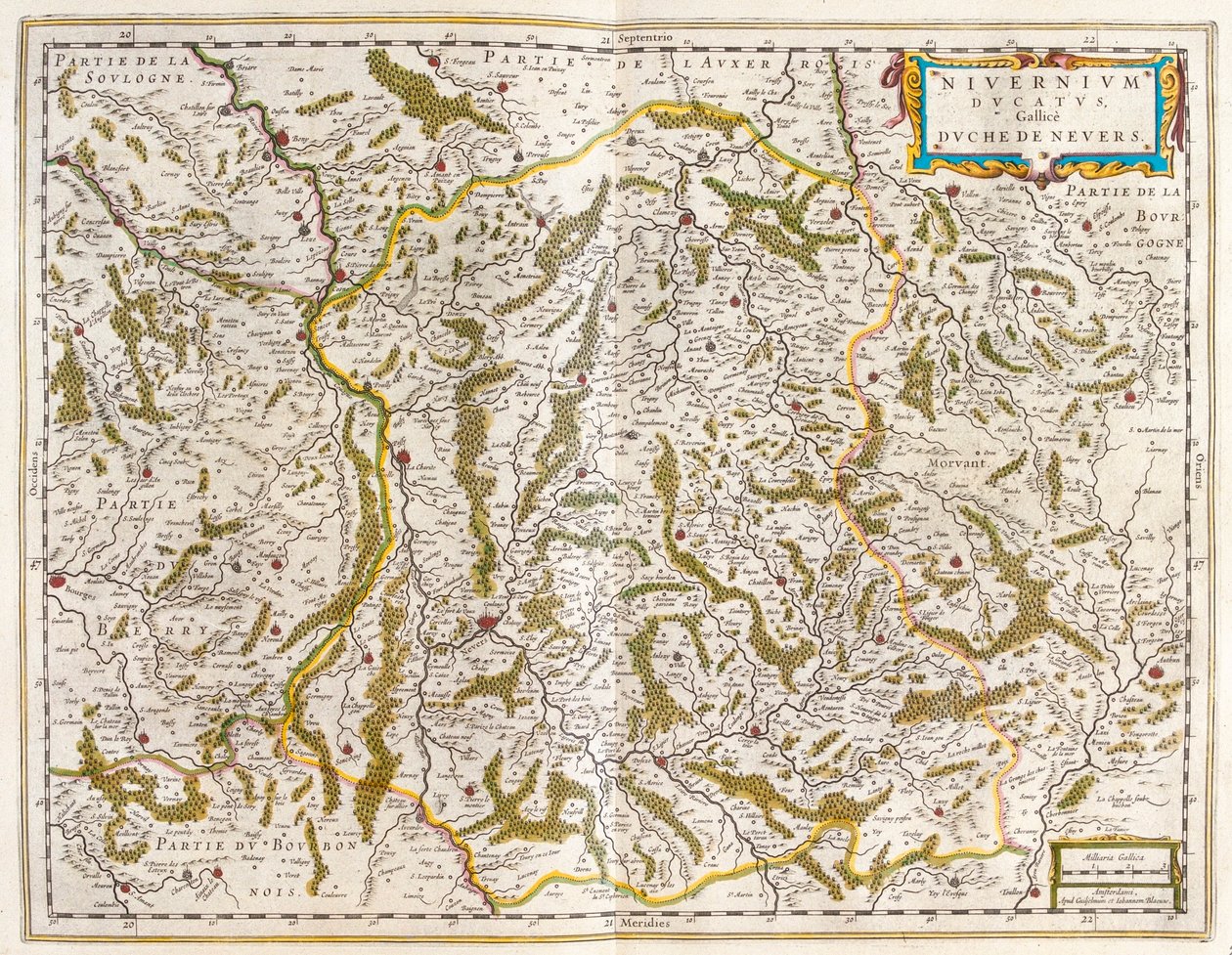 Nivernais, Nievre, i "Theatrum Orbis Terrarum, sive Atlas Novus" av Willem Blaeu, Amsterdam av Willem Blaeu