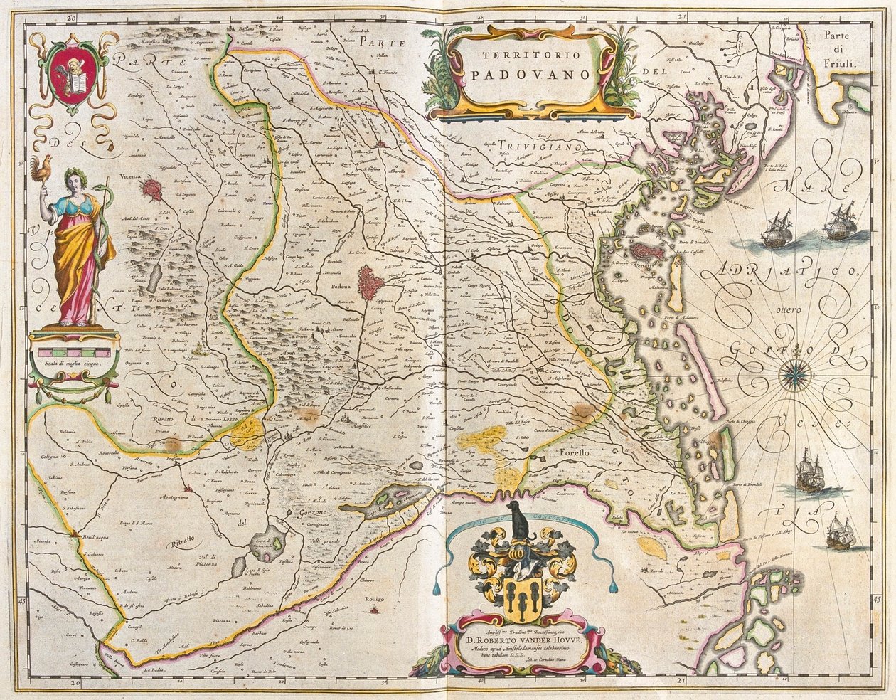 Padova, Italien, i "Theatrum Orbis Terrarum, sive Atlas Novus" av Willem Blaeu, Amsterdam av Willem Blaeu