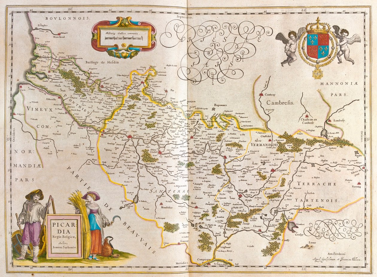 Piccardia, i "Theatrum Orbis Terrarum, sive Atlas Novus" av Willem Blaeu, Amsterdam av Willem Blaeu
