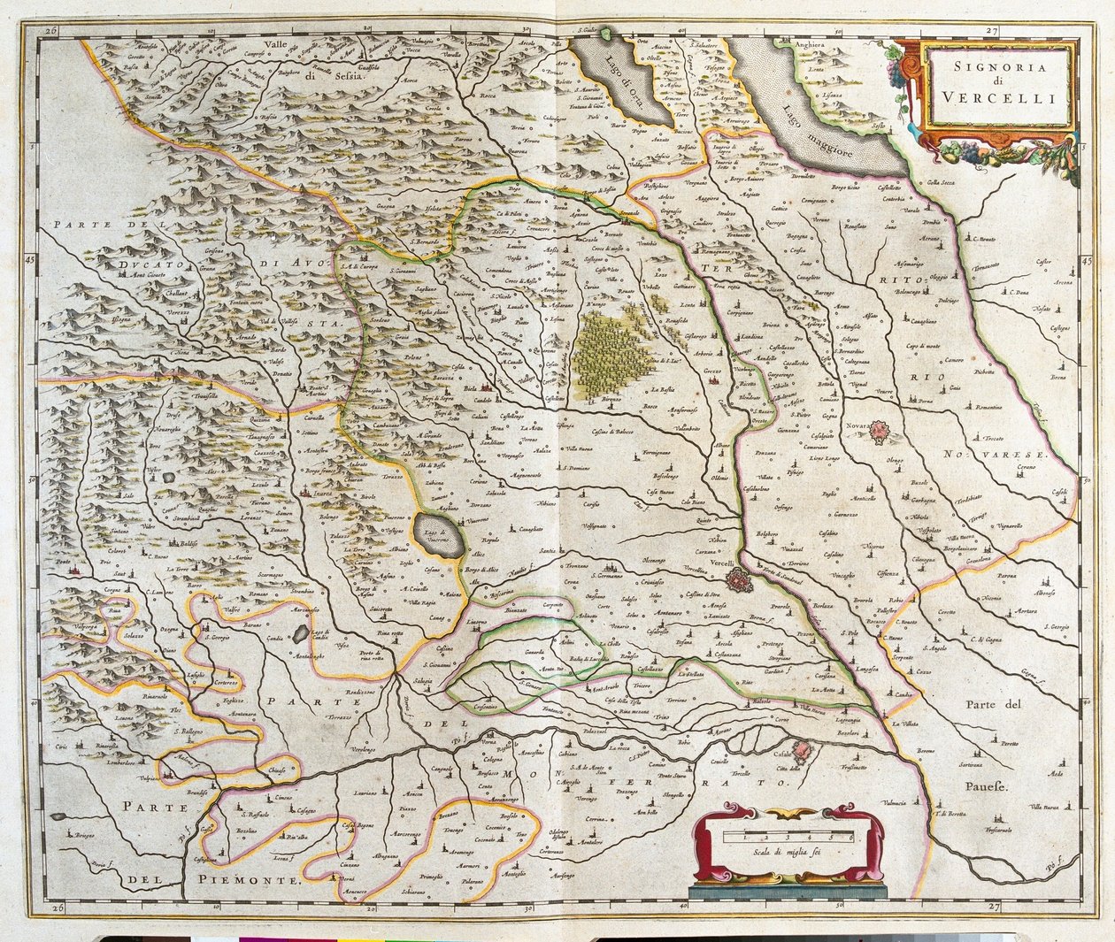 Piemont, Italien, i "Theatrum Orbis Terrarum, sive Atlas Novus" av Willem Blaeu, Amsterdam av Willem Blaeu