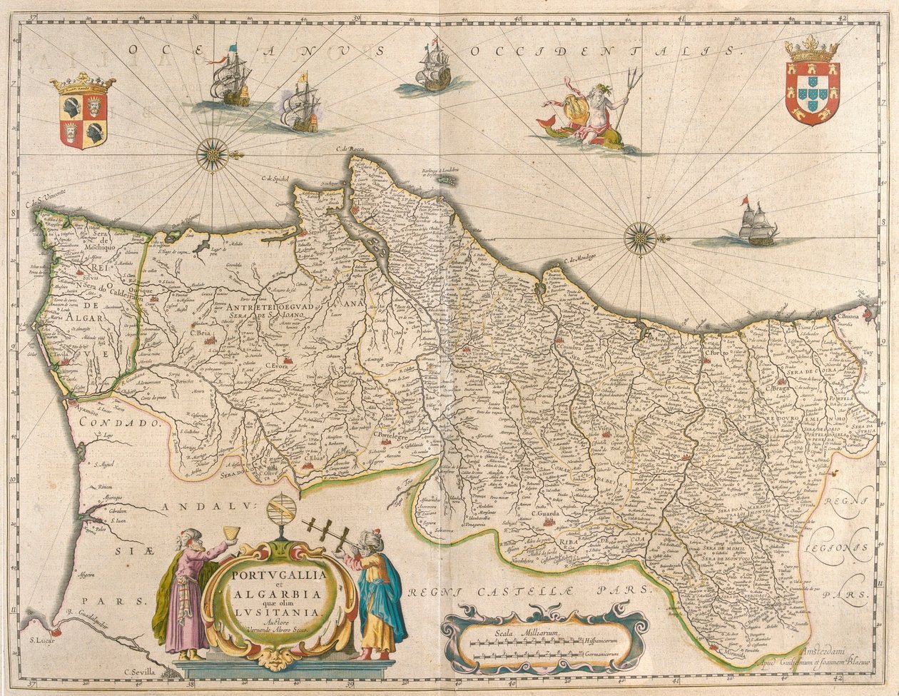 Portugal och Algarve, i "Theatrum Orbis Terrarum, sive Atlas Novus" av Willem Blaeu, Amsterdam av Willem Blaeu