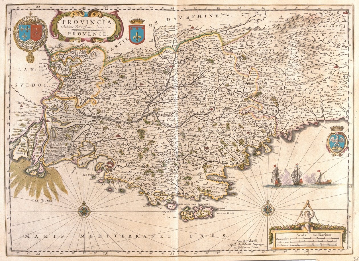 Provence, i "Theatrum Orbis Terrarum, sive Atlas Novus" av Willem Blaeu, Amsterdam av Willem Blaeu
