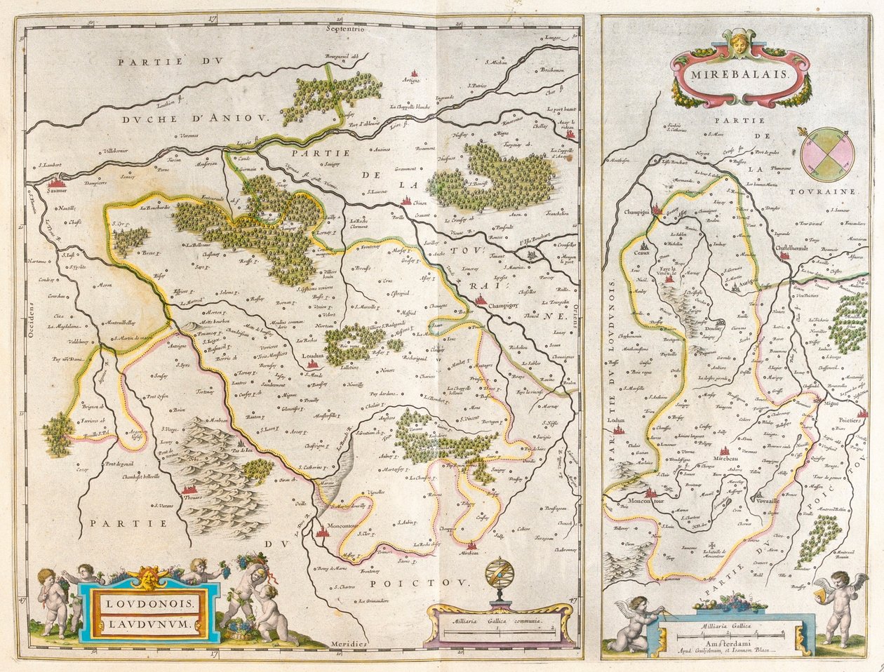 Quercy och Pyrenéerna - Mirebeaux, i "Theatrum Orbis Terrarum, sive Atlas Novus" av Willem Blaeu, Amsterdam av Willem Blaeu