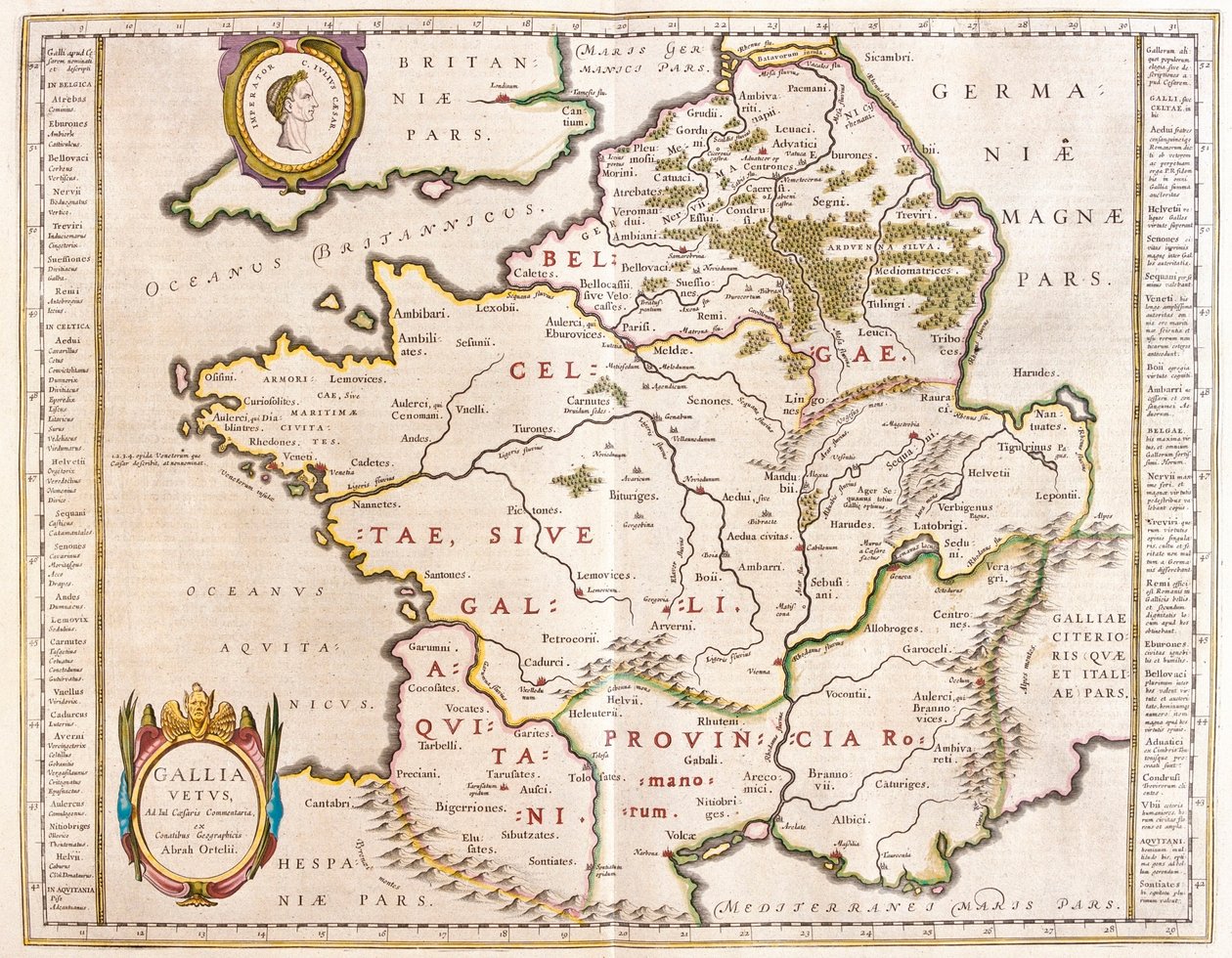 Romerska riket under Cesar, i "Theatrum Orbis Terrarum, sive Atlas Novus" av Willem Blaeu, Amsterdam av Willem Blaeu