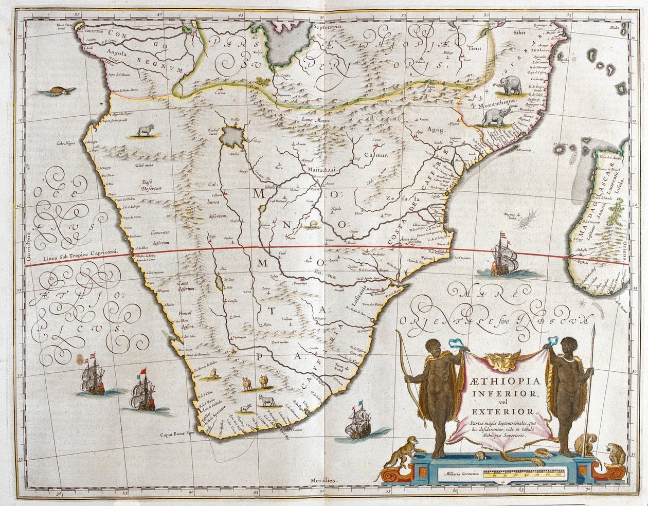Sydafrika, i "Theatrum Orbis Terrarum, sive Atlas Novus" av Willem Blaeu, Amsterdam av Willem Blaeu