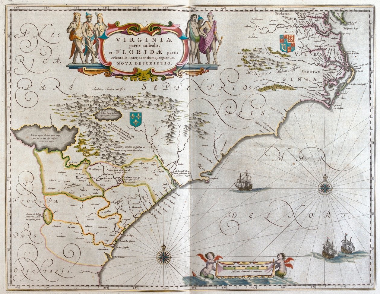 Sydost, i "Theatrum Orbis Terrarum, sive Atlas Novus" av Willem Blaeu, Amsterdam av Willem Blaeu
