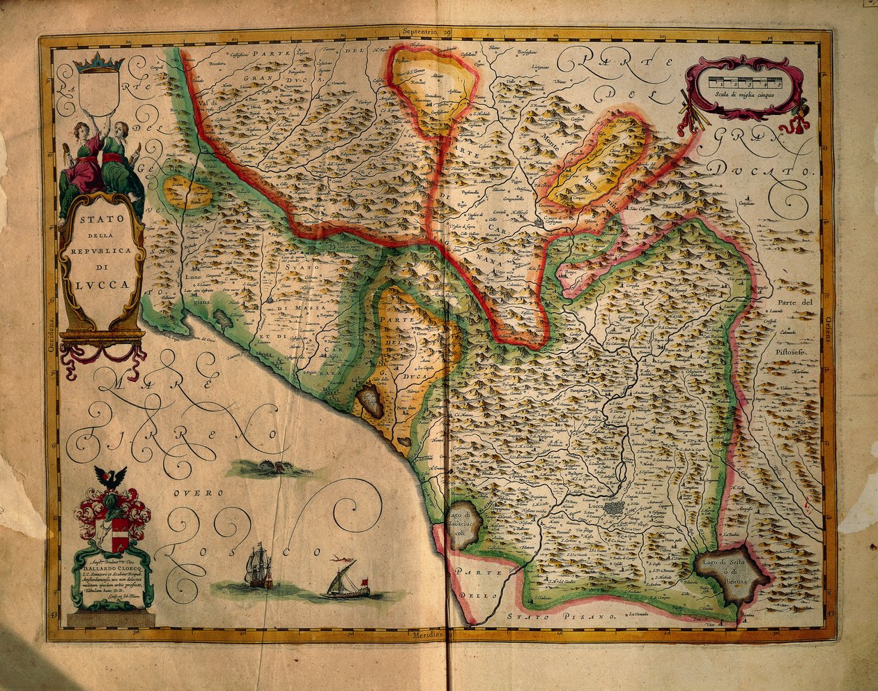 Delstaten Lucca, Italien, från Regionum Italiae av Willem Blaeu av Willem Blaeu