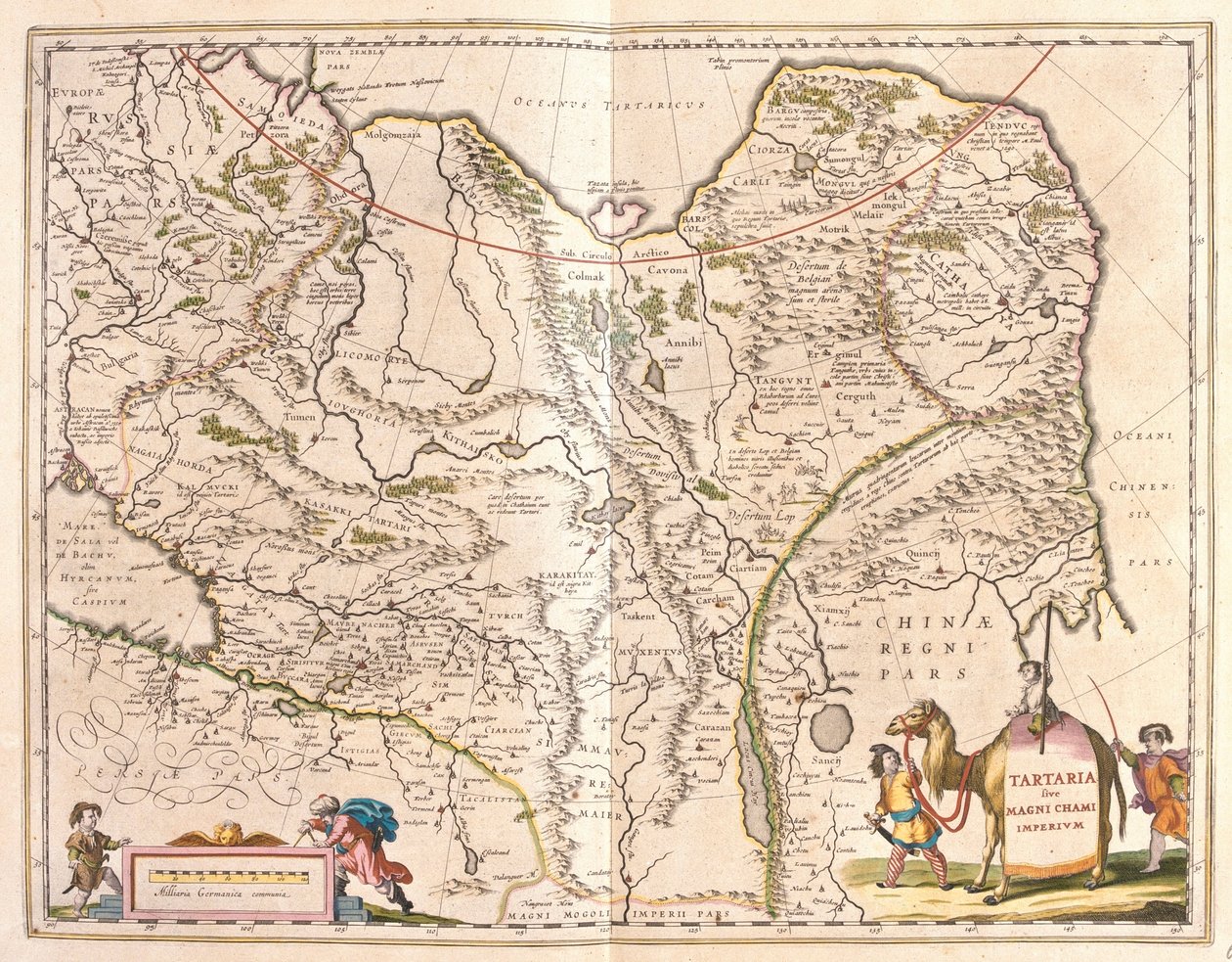 Tartariet och norra delen av Kina och Korea, i "Theatrum Orbis Terrarum, sive Atlas Novus" av Willem Blaeu, Amsterdam av Willem Blaeu