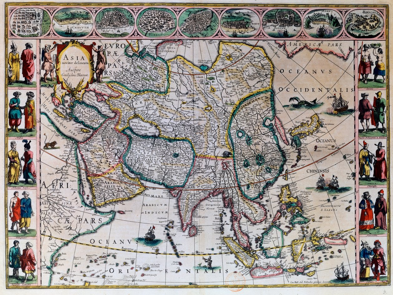 Världens teater eller den nya atlasen Amsterdam. Geografisk karta över Asien av Willem Janszoon Blaeu (1571-1638) av Willem Blaeu