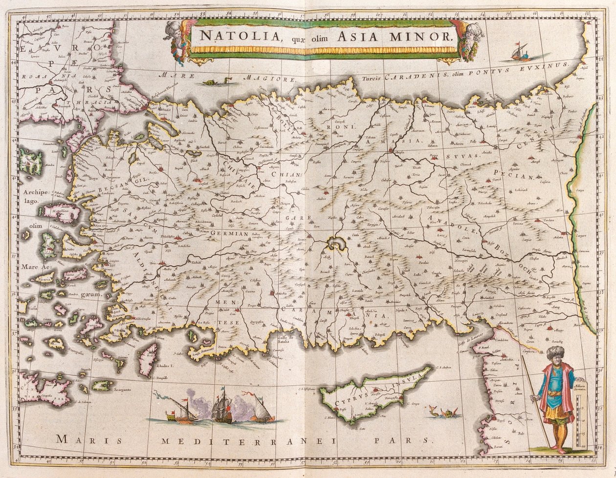 Turkiet och Cypern, i "Theatrum Orbis Terrarum, sive Atlas Novus" av Willem Blaeu, Amsterdam av Willem Blaeu