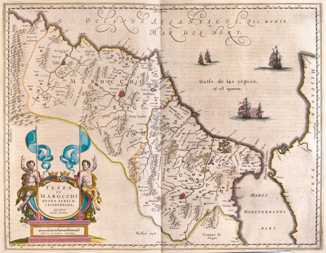 nordvästra Afrika och Marocko, i "Theatrum Orbis Terrarum, sive Atlas Novus" av Willem Blaeu, Amsterdam av Willem Blaeu